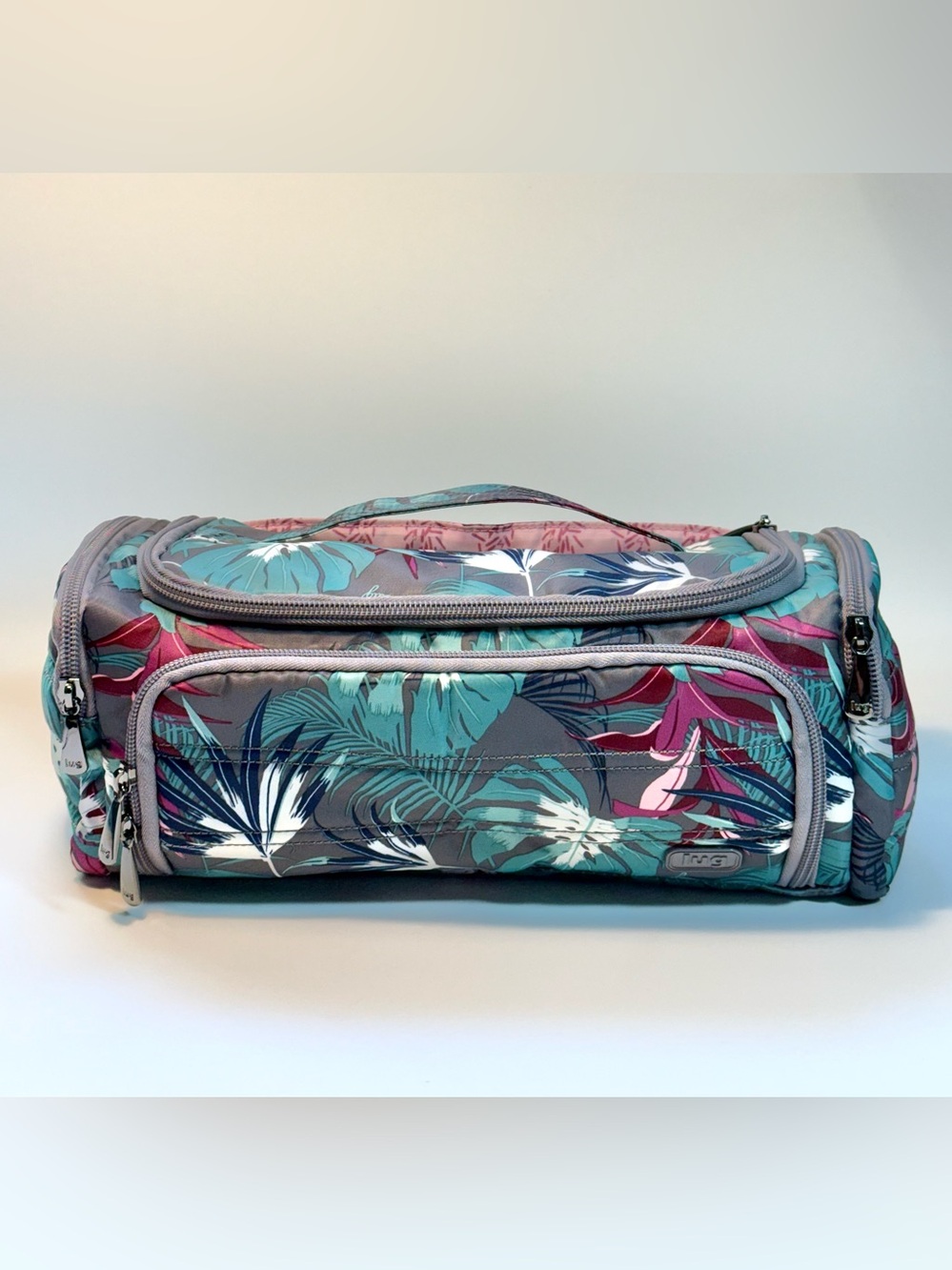 LUG Trolley Cosmetic Travel Case in Tropical Leaf pattern